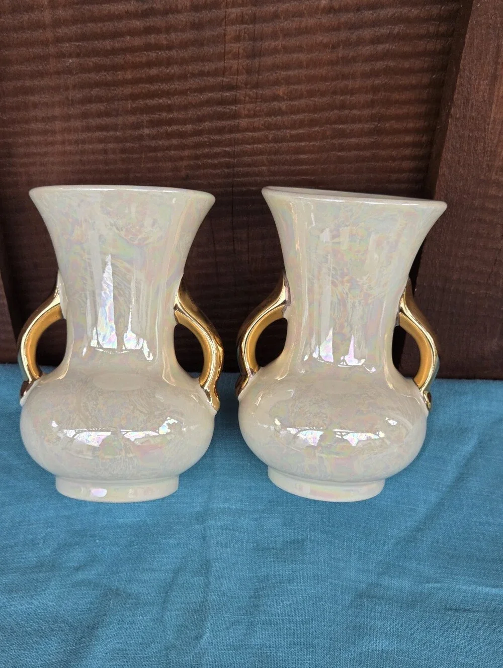 Mid-century Pearlescent Vintage Ceramic Vases
